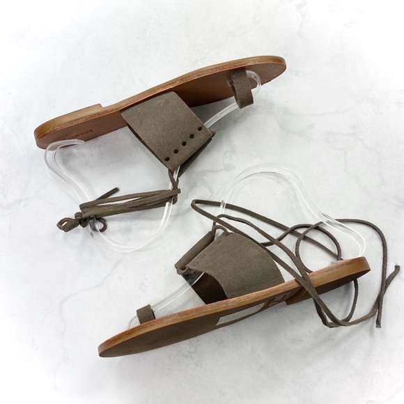 [Soludos] Suede Lace Up Toe Ring Sandals - Picture 3 of 5